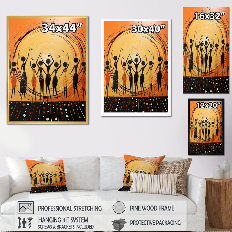 Demeter African Tribal Dance II - reproduction sur toile, H 44 po x l 34 po x P 1,5 po, Toile tendue