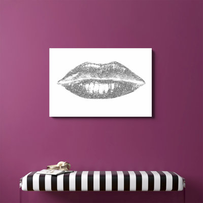 «Glitter Lips I» par Studio W - impression sur toile tendue