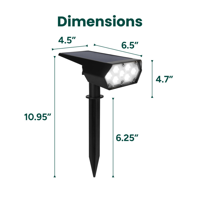 Matte Black Solar Powered Integrated LED Spotlight