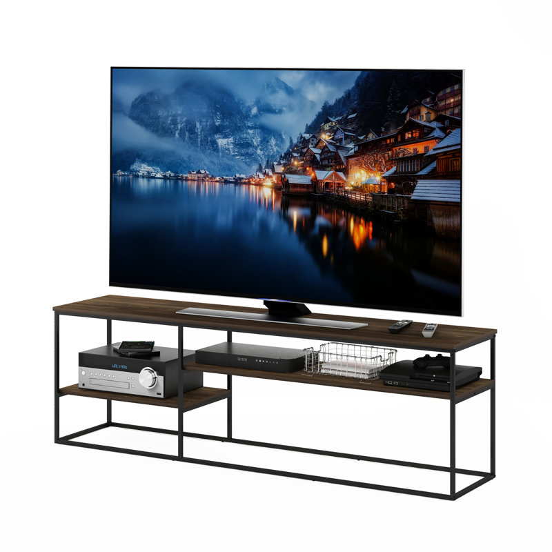 Emilda TV Stand for TVs up to 78", Columbia Walnut/Black