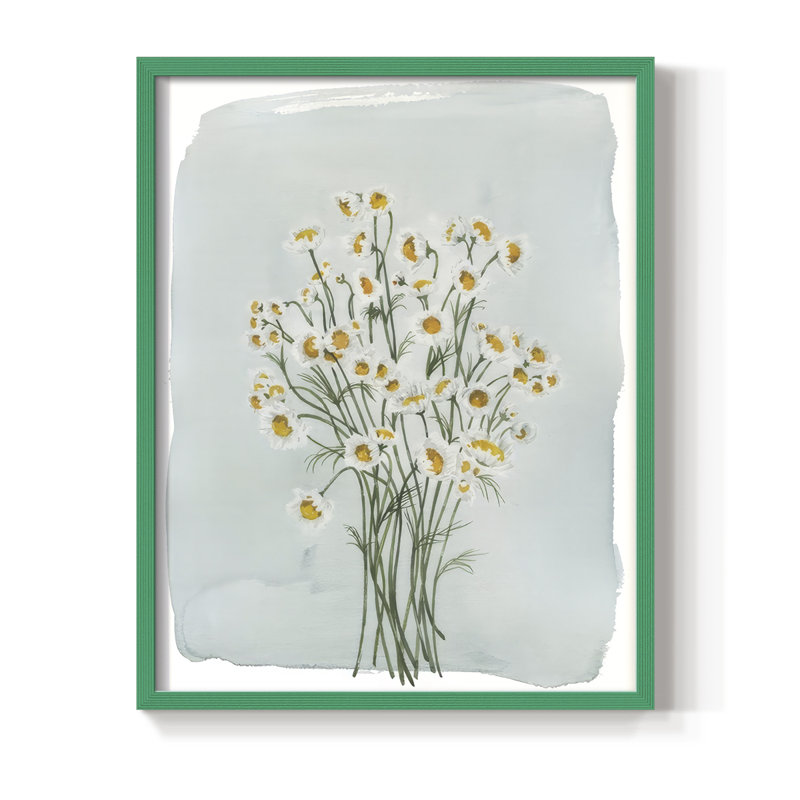 «Bouquet de camomille II», Vert, H 30 po x l 24 po