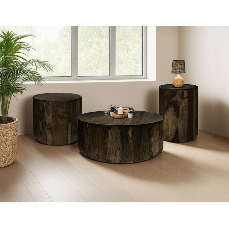 Round Chairside Table, Black