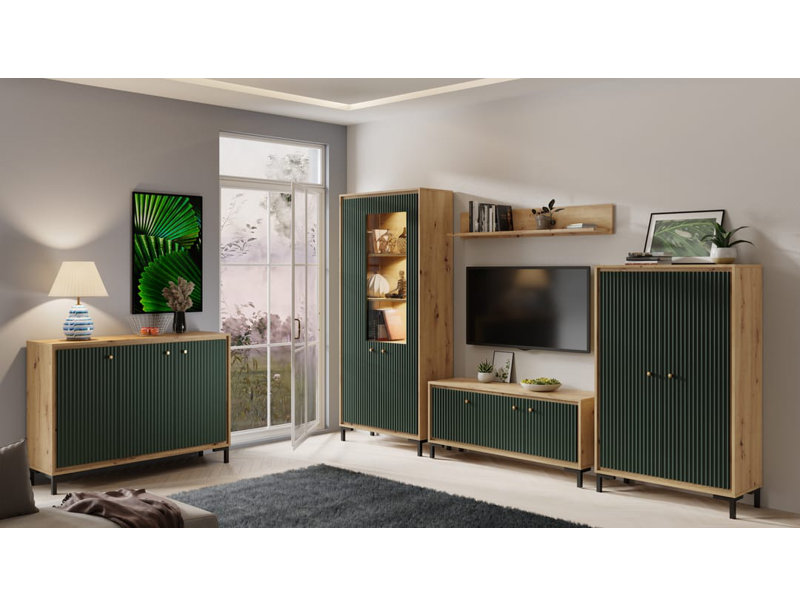 Chatou Highboard Cabinet in Green 89cm, Green