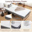 Lit pliant avec matelas pour adultes, lit pliant en métal de 75 pouces pour invités avec matelas en mousse à mémoire de forme sur roulettes, lit escamotable peu encombrant, cadre de lit-1894400528-1894400529