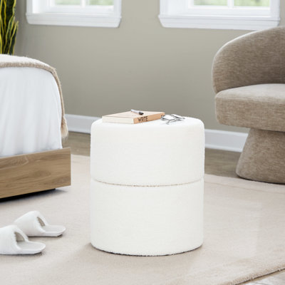 Pivotant de 18 po en tissu crème, aspect contemporain, revêtement élégant, mousse confortable, fonctionnel, multi-usage, intérieur seulement, capacité de 250 lb, aucun assemblage requis, style, rembourrage en mousse confortable, but,