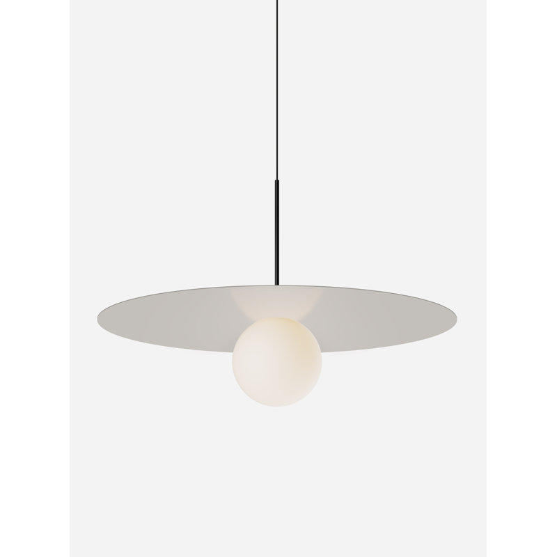 Bola Disc Pendant, 9" H x 32" W x 32" D, Sand/Black, 1625 lm