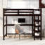 Lit mezzanine simple avec tablettes de rangement et bureau sous le lit-64355231-64355218