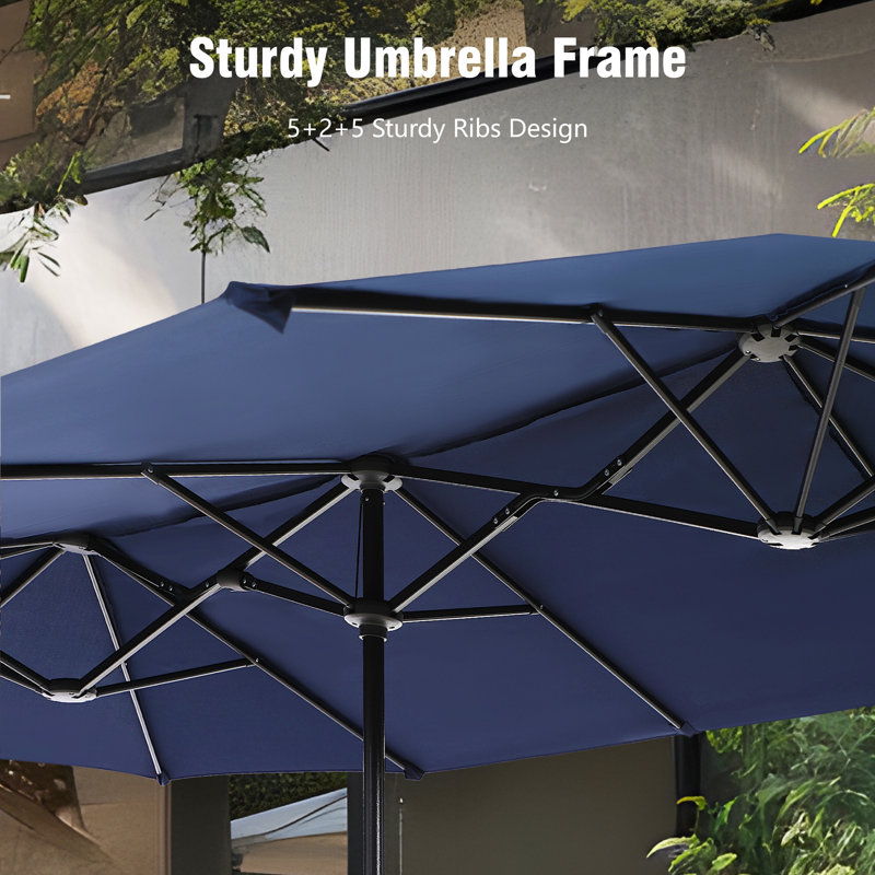 13 ft square patio umbrella Pellebant Outdoor 10x13FT Cantilever Dual Top Lar Lighted This innovative design comes from Shademaker 10 x 13 ft Outdoor