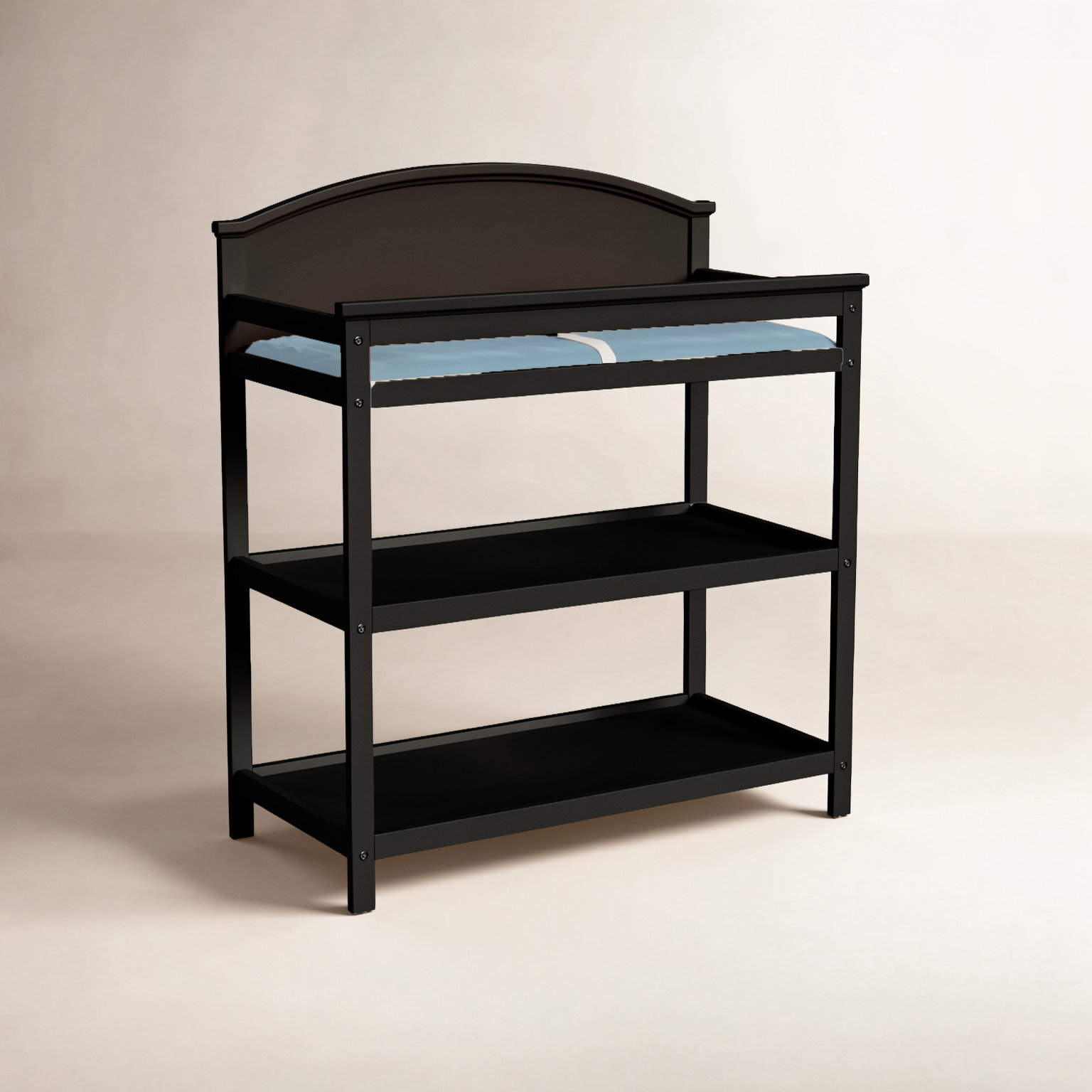 Icarus Solid Wood Changing Table, Black