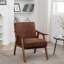 Siège d'appoint de salon, cuir PU, intérieur en microfibre, fauteuil en cuir massif pour la maison, rembourrage, base très confortable-120261251