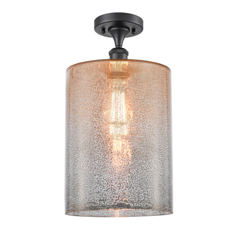 Plafonnier semi-encastré 1 lumière 9 po Leilani, Noir mat, Mercure, Ampoule non incluse