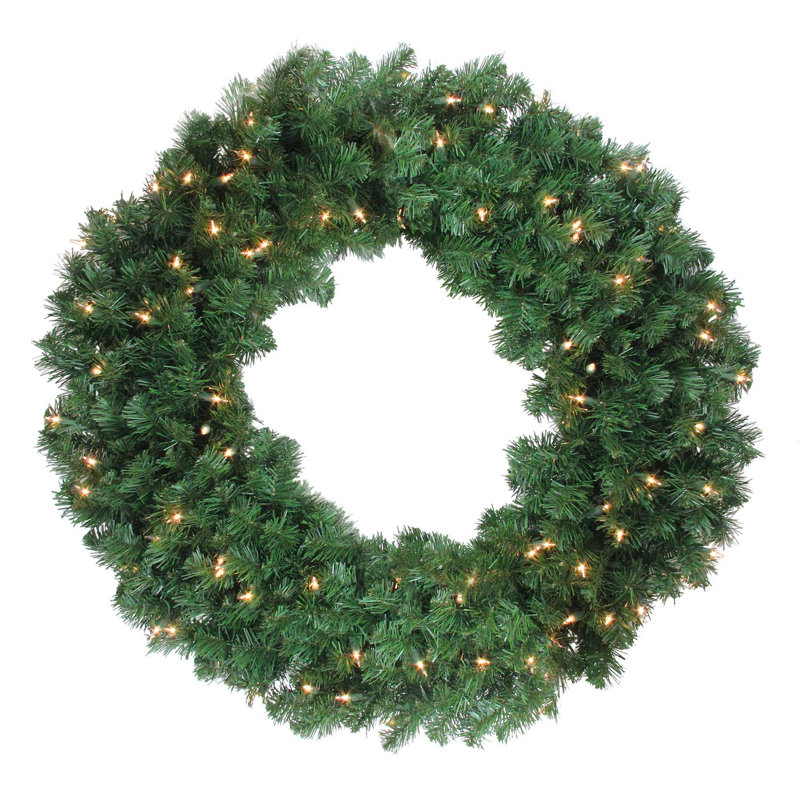 Guirlande de Noël pré-éclairée pré-éclairée en pin Windsor, 36 po x 36 po