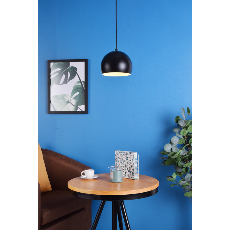 Albertville 1 - Light Single Pendant, Black, 11.1" H x 13" W x 13" D