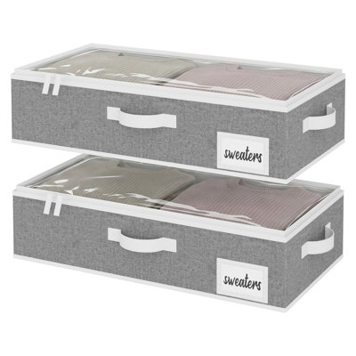 Under Bed Storage Containers with Handles and Label Holder