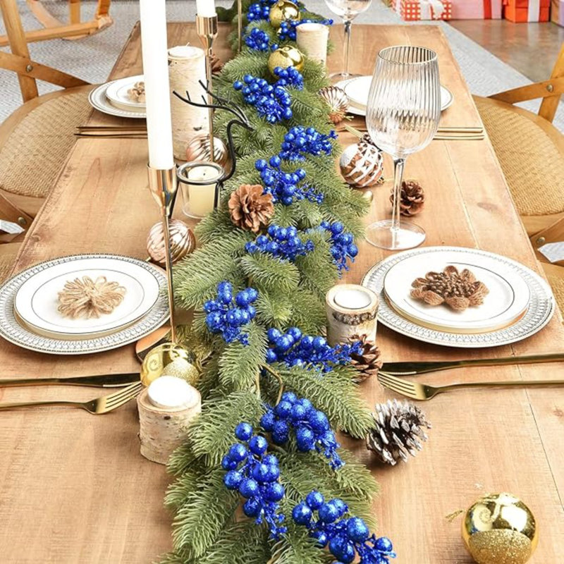 Paquet de 20 tiges de baies de Noël scintillantes, 9 pouces de choix artificiels pour les ornements d'arbre de Noël, couronne de Noël bricolage, artisanat, vacances et décoration intérieure