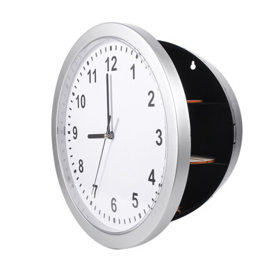 Plastic Wall Clock, Trademark Gambler's Clock Diversion Safe 10 Inch with Hidden Compartment Secret Interior Storage  for Jewelry Cash Valuables