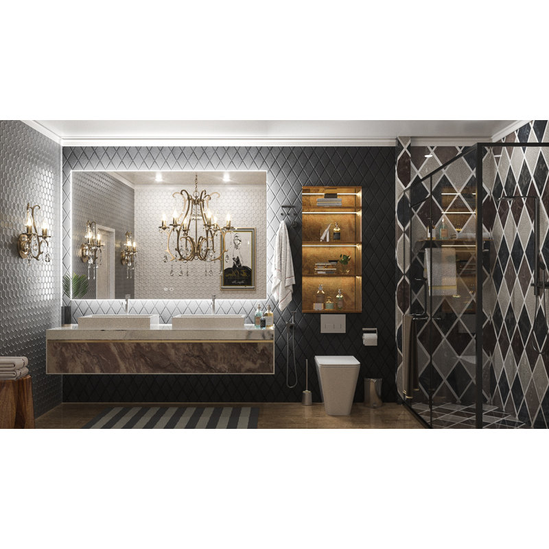 Miroir de salle de bain avec éclairage à DEL rétroéclairé sans cadre, 40 po x 60 po