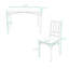 Ensemble de table de salle à manger 5 pièces avec 4 chaises rembourrées-129165681-129165682-129165686