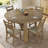 Zebulon 5-piece Solid Wood Dining Set With Round Table And Upholstered Chairs, Farmhouse Style, Natural Oak Finish
