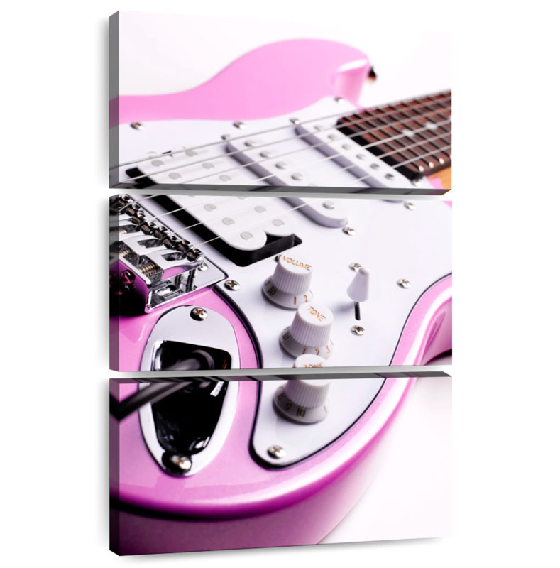 Abarca Retro Pink Electric Guitar, 32" H x 20" W