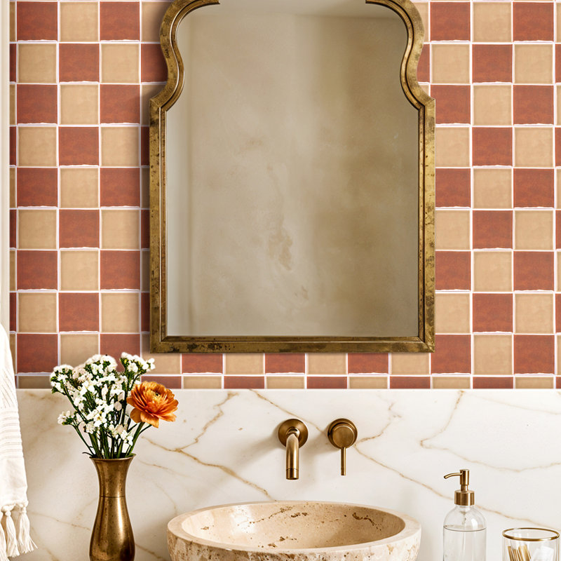 30Pcs Self-Adhesive Thick Wall Tile Stickers, Brown