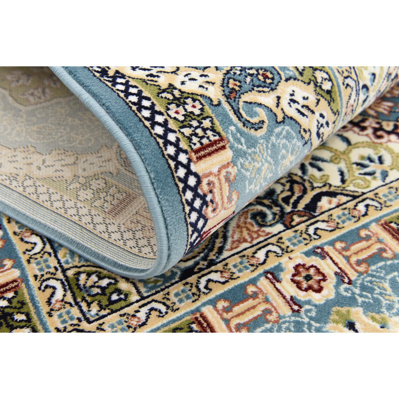 Tapis bleu marine / ivoire Eleanor, Rond 5 pi 3 po, Blue