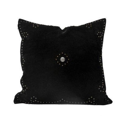 Coussin décoratif en suède Western rustique clouté 20 po x 20 po Western