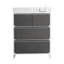 Table de chevet 4 tiroirs en tissu avec 2 ports USB et 1 station de recharge-642218549