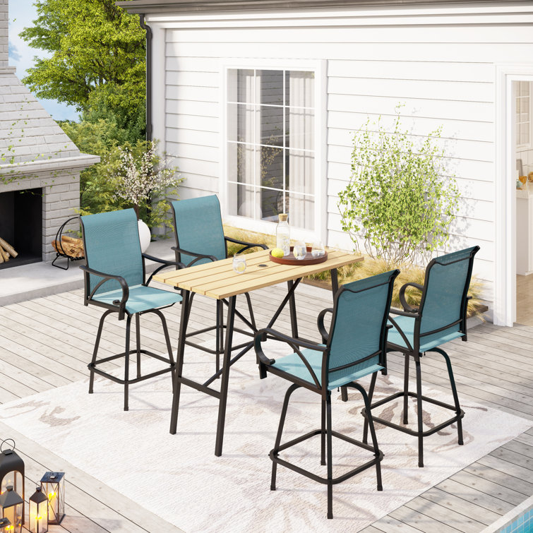 Alyne Rectangular 4 - Person 55.1" Long Bar Height Dining Set