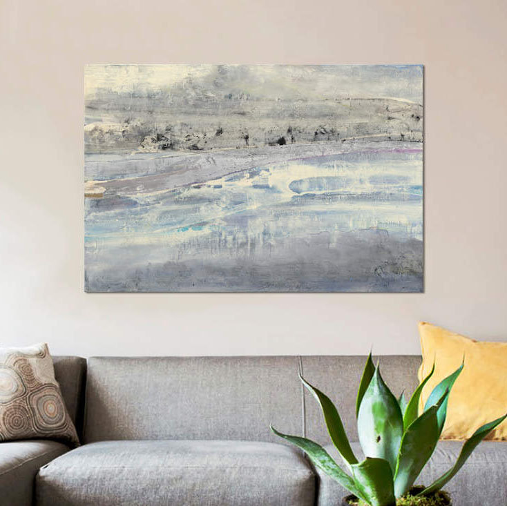 «Silver Horizon», reproduction sur toile, H 8 po x l 12 po x p 0,75 po, Toile tendue, Pas de tapis