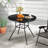 Round Metal Outdoor Dining Table With Umbrella Hole , 34'' in. W 34'' in. D