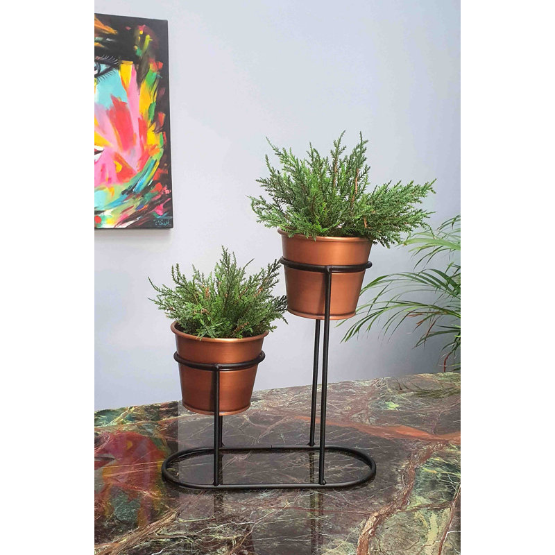 Pot à fleurs décoratif en métal
