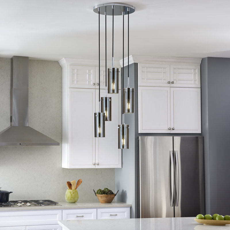 Angelina 5 - Light Cluster Pendant, Chrome, Smoked
