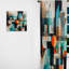 Explorations géométriques abstraites orange I - Rideau moderne - Velours obscurcissant - 1 panneau-107582836