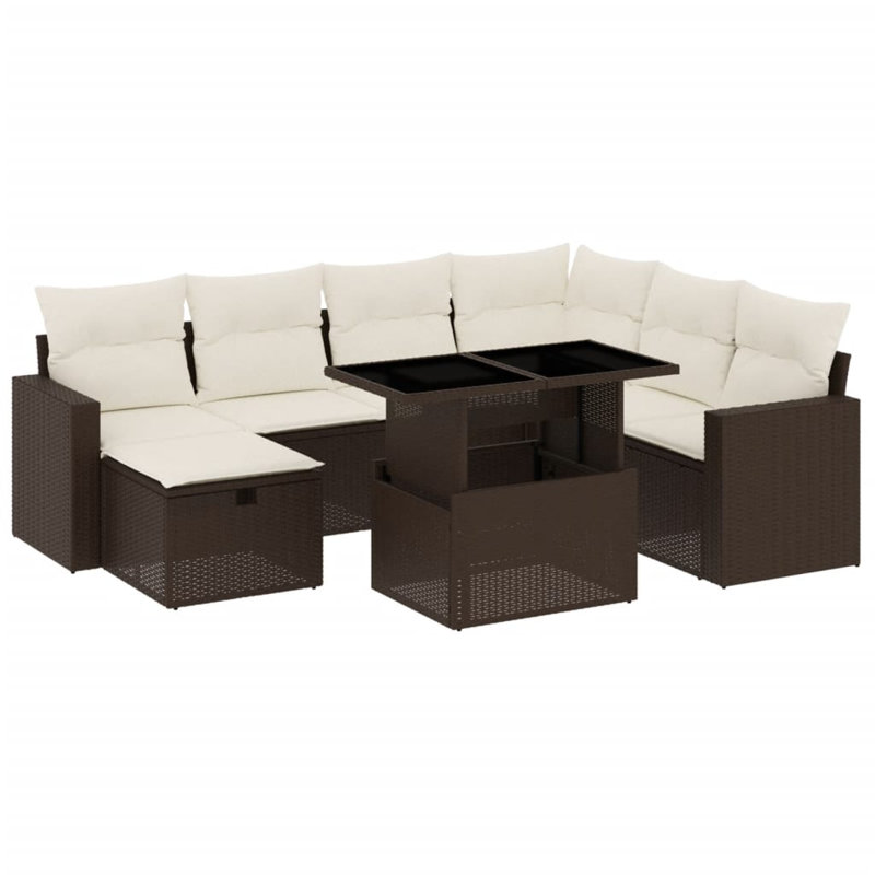 Ensemble de canapé de jardin Vidaxl - brun