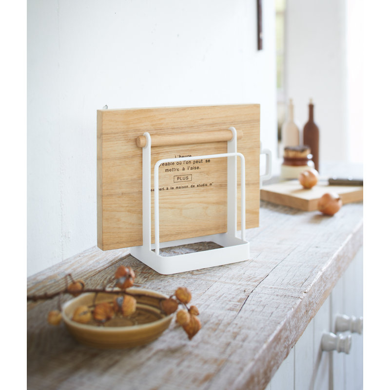 Tosca White Wood Square Cutting Board Stand