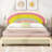 Full Size Upholstered Platform Bed With Rainbow Shaped And Height-Adjustbale Headboard,LED Light Strips