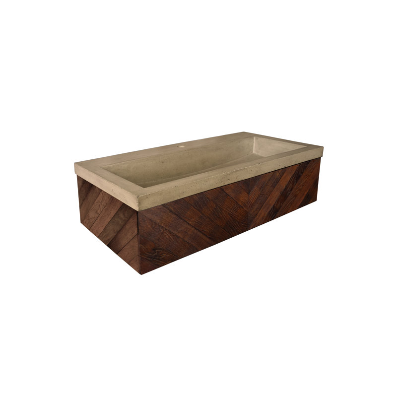 Vintner 36" Wall-Mounted Single Bathroom Vanity Set, Chardonnay , Single Faucet Hole, Earth