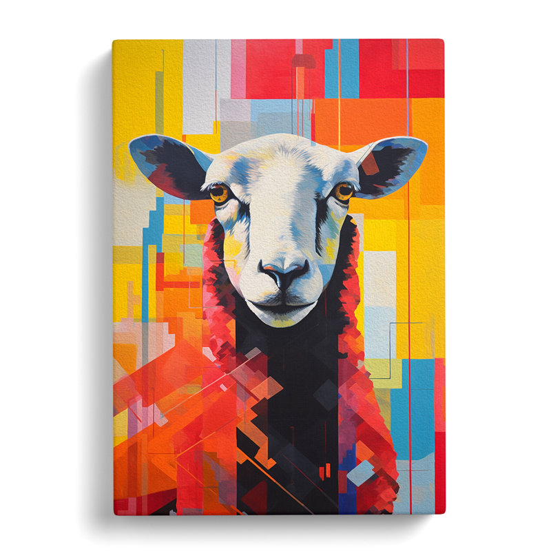 Sheep Constructivism - Wrapped Canvas, 60cm H x 40cm W x 3cm D