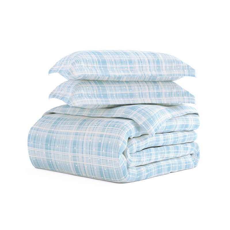 Becky Cameron Polka Dot Pattern Duvet Cover Set, Aqua, Twin Duvet Cover + 1 Sham