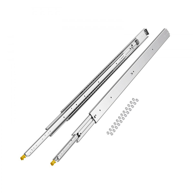 Heavy Duty Drawer Slides, 1 Pair 52inch Locking Drawer Slides, 500lbs Load Capacity, Side Mount Ball Bearing Drawer Glides, Full Extension Industrial Locking Rail