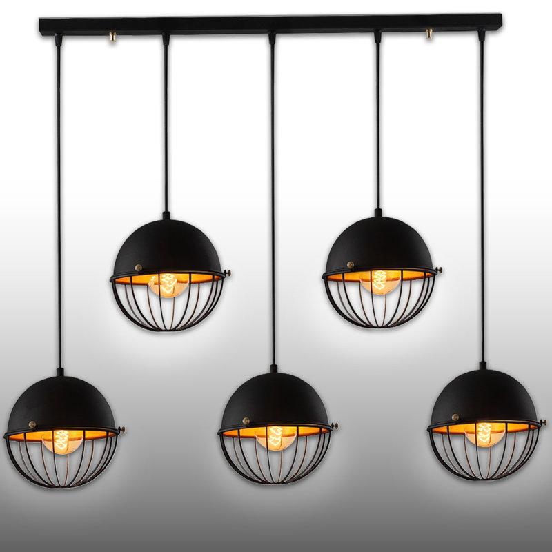 Luminaire suspendu pour îlot de cuisine à 5 lumières à hauteur réglable