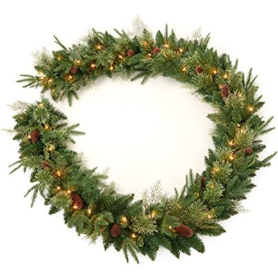 Guirlande de Noël 9 pi avec 50 lumières à DEL pré-éclairées à piles