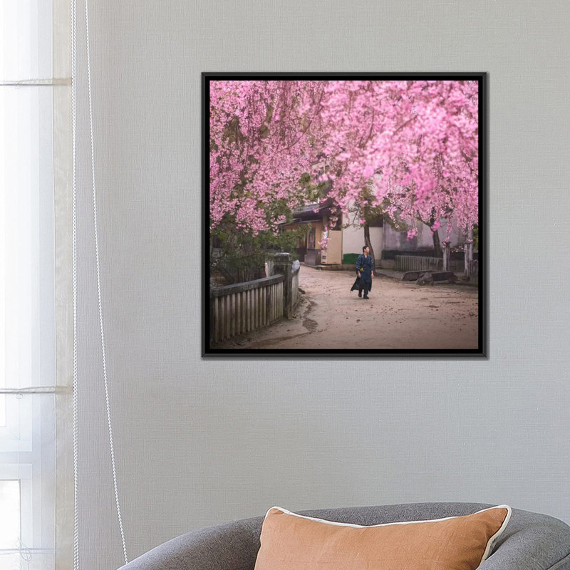 «Spring in Japon II», reproduction de photo sur toile, H 18 po x l 18 po x P 1,5 po, Toile avec cadre noir, Pas de tapis