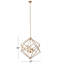 Gold Metal Geometric Caged 4 Light Room Chandelier with Link Style Chain