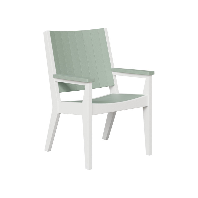 Mayhew Outdoor Chat Dining Chair, White/Seafoam