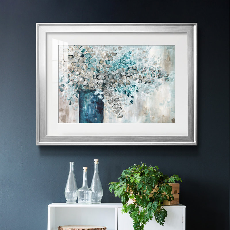 Eucalyptus - Peinture encadrée, H 18,5 po x l 24,5 po x P 1,5 po, Papier avec cadre argenté