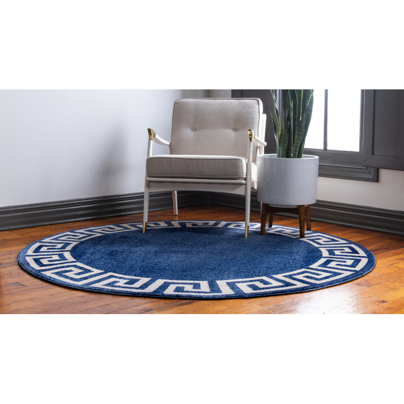 Balabak Geometric Indoor Rug, Round 6'1"