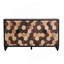 Armoire de rangement vieillie avec motif en nid d'abeille, armoire d'appoint moderne avec portes pour buffet de hall d'entrée Buffet de salon