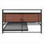 Base de lit plateforme en métal noir profond avec lit gigogne, idéale pour une chambre à coucher, style moderne et polyvalent
